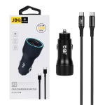 شارژر فندکی فست و PD دو پورت JBQ مدل CC-P8 45W همراه با کابل Type-C To Type-C - مشکی (گارانتی یکساله رصاصی)