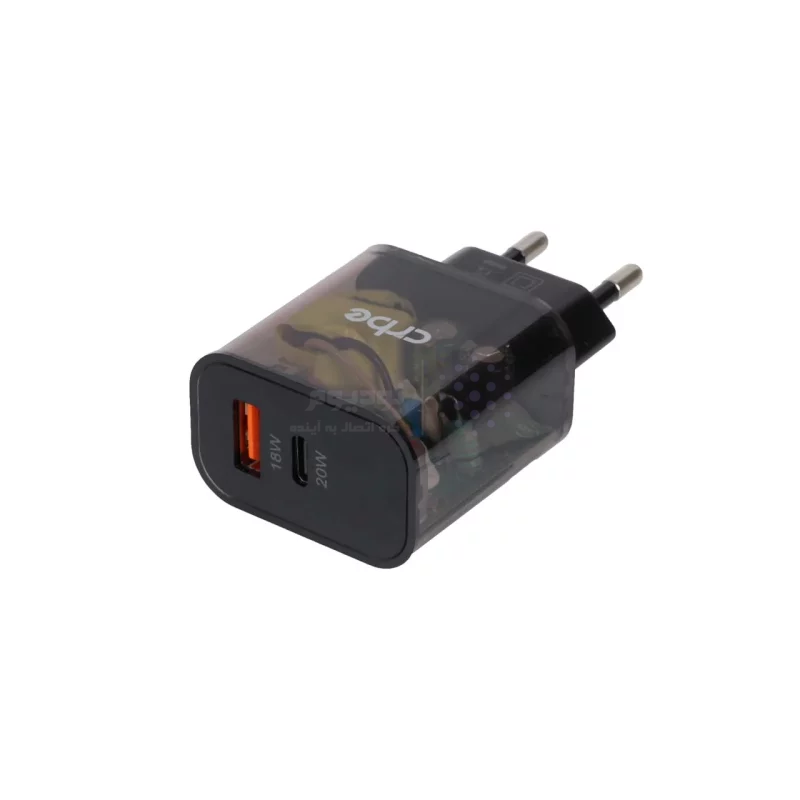 شارژر دیواری 20W فست و PD دو پورت Crbe مدل CR-R105 - مشکی (گارانتی یکساله PMC) - تصویر 5