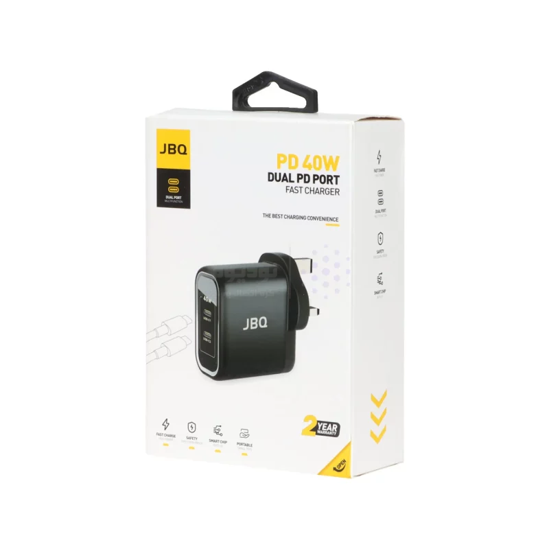 شارژر دیواری فست و PD دو پورت JBQ مدلSmart Chip+ HC-740 40W - سفید (گارانتی یکساله رصاصی) - تصویر 5