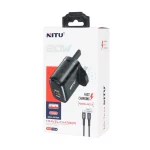 شارژر دیواری فست و PD دو پورت Nitu مدل NTC145 20W همراه با کابل Type-C To Lightning - مشکی (گارانتی 18 ماه تعویض نیکان همراه) - تصویر 3