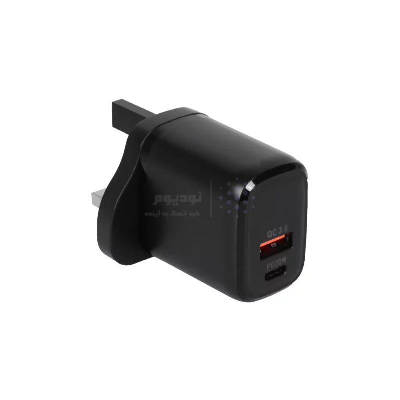 شارژر دیواری فست و PD دو پورت Nitu مدل NTC145 20W همراه با کابل Type-C To Lightning - مشکی (گارانتی 18 ماه تعویض نیکان همراه) - تصویر 5