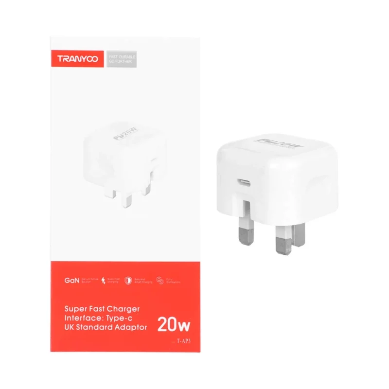 شارژر دیواری سه پین فست و PD تک پورت Tranyoo مدل T-AP3 20W - سفید - تصویر 2