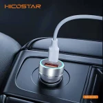 شارژر فندکی 30W فست و PD دو پورت Hicostar مدل HS-CC22 - خاکستری - تصویر 5