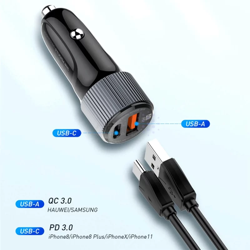 شارژر فندکی فست و PD دو پورت LDNIO مدل C510Q 38W به همراه کابل شارژ Type-C to Type-C - مشکی - تصویر 7