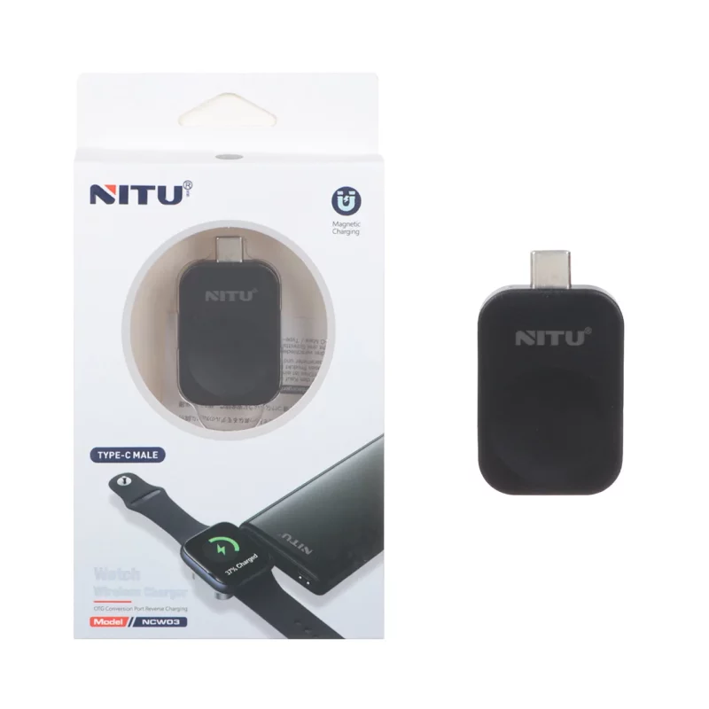 شارژر وایرلس ساعت هوشمند Nitu مدل NCW03 - مشکی (گارانتی 18 ماه تعویض نیکان همراه) - تصویر 2