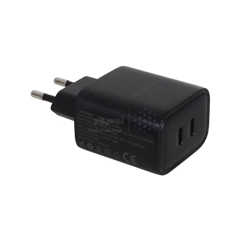 شارژر دیواری فست و PD دو پورت VIPLATINA مدل VC58 45W - مشکی (گارانتی 18 ماه تعویض نیکان همراه) - تصویر 4