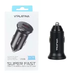 شارژر فندکی فست و PD دو پورت VIPLATINA مدل VK16 60W - مشکی (گارانتی 18 ماه تعویض نیکان همراه)