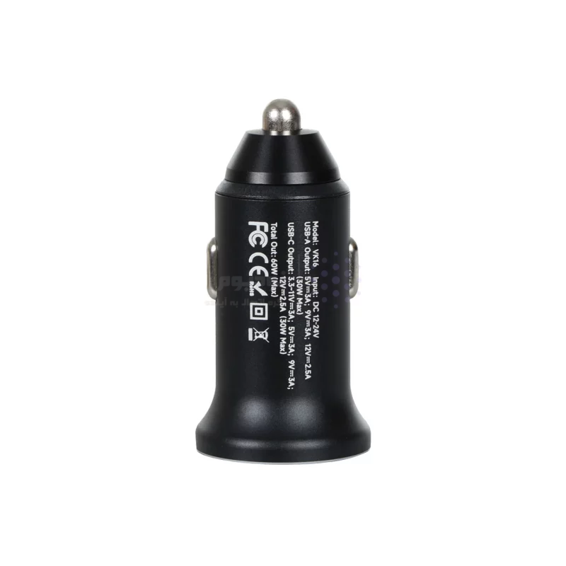 شارژر فندکی فست و PD دو پورت VIPLATINA مدل VK16 60W - مشکی (گارانتی 18 ماه تعویض نیکان همراه) - تصویر 3