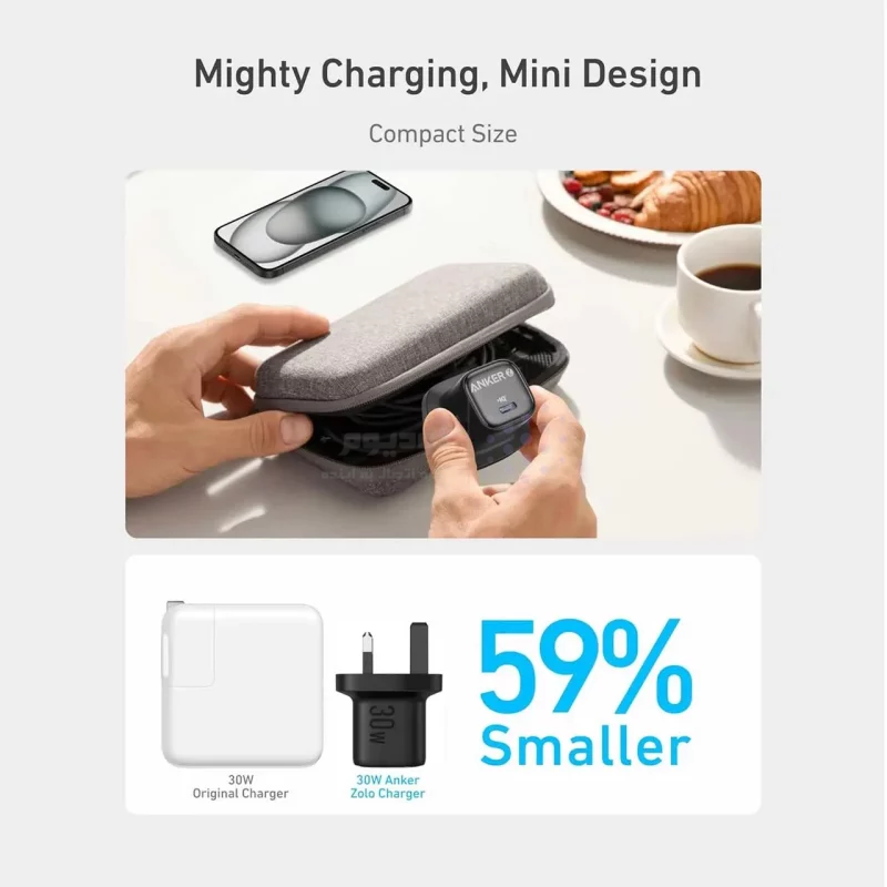 شارژر دیواری PD و فست تک پورت ANKER مدل A2698K11 با توان 30W و تکنولوژی IQ3 - مشکی - (گارانتی 18ماهه حافظه طلایی ایستا) - تصویر 4