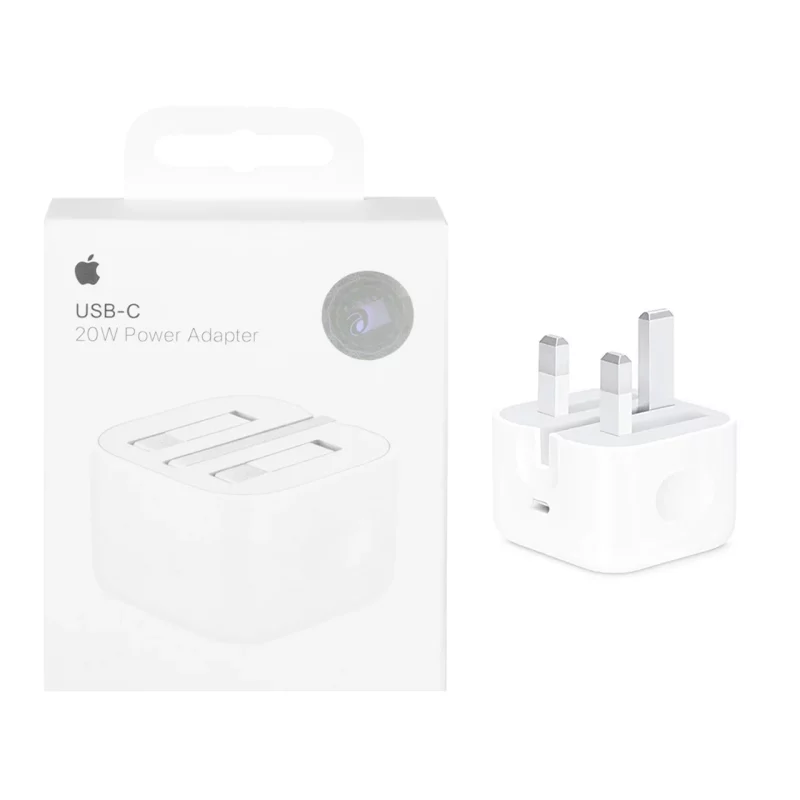شارژر دیواری اپل سه پین 20W اصل چین - سفید - درجه یک (گارانتی تعویض) - تصویر 2