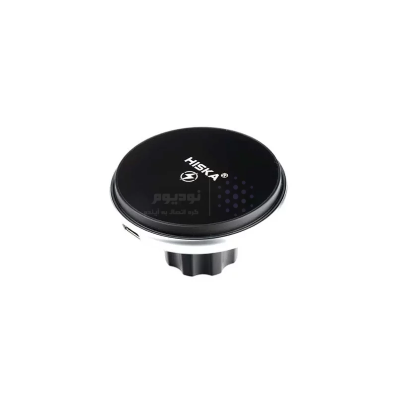 شارژر وایرلس و هولدر گوشی موبایل دریچه کولری Hiska مدل HK-2354W - مشکی - تصویر 5
