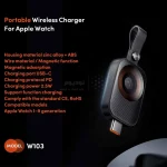 شارژر وایرلس اپل واچ Crbe مدل W103 - مشکی (گارانتی یکساله PMC) - تصویر 9