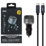 شارژر فندکی PD و فست سه پورت JBQ مدل Cool Flow C82339A 66W به همراه کابل شارژ Type-C To Type-C - مشکی (گارانتی یکساله رصاصی)