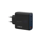 شارژر دیواری PD 100W و فست سه پورت Hiska مدل H-156EU - مشکی - تصویر 3
