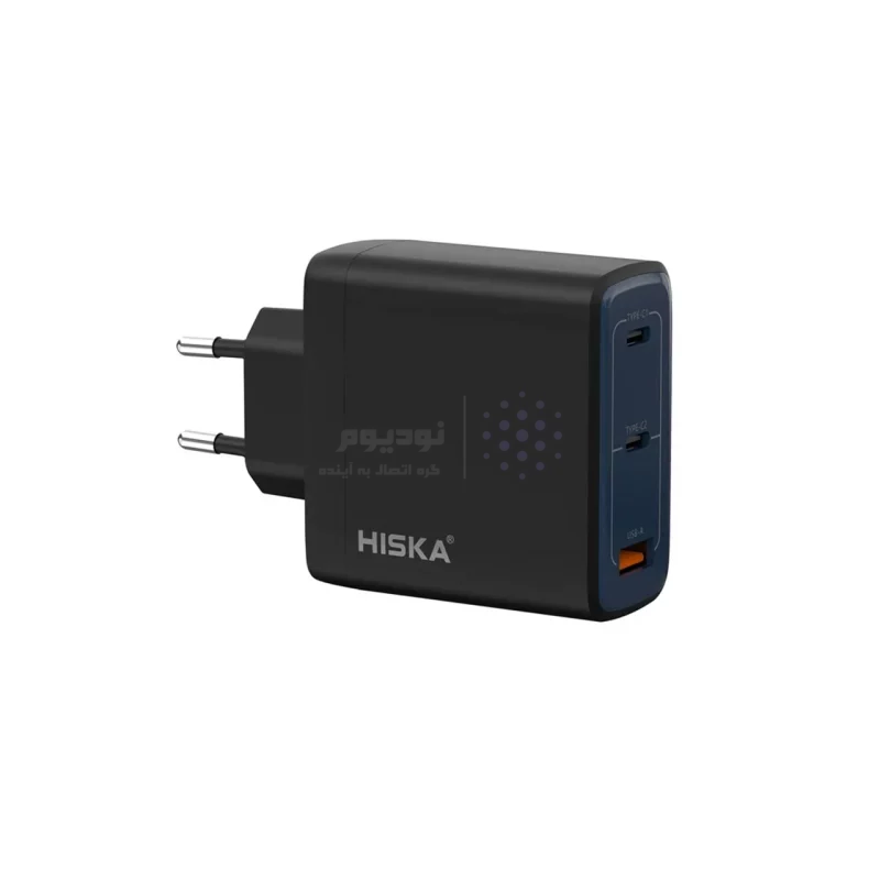 شارژر دیواری PD 100W و فست سه پورت Hiska مدل H-156EU - مشکی - تصویر 3