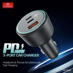 شارژر فندکی PD و فست سه پورت Earldom مدل CC35 200W - مشکی - تصویر 5