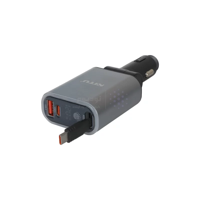 شارژر فندکی PD و فست سه پورت Nitu 120W مدل NDC42 به همراه کابل شارژ متصل Type-C - خاکستری (گارانتی 18 ماه تعویض نیکان همراه) - تصویر 5