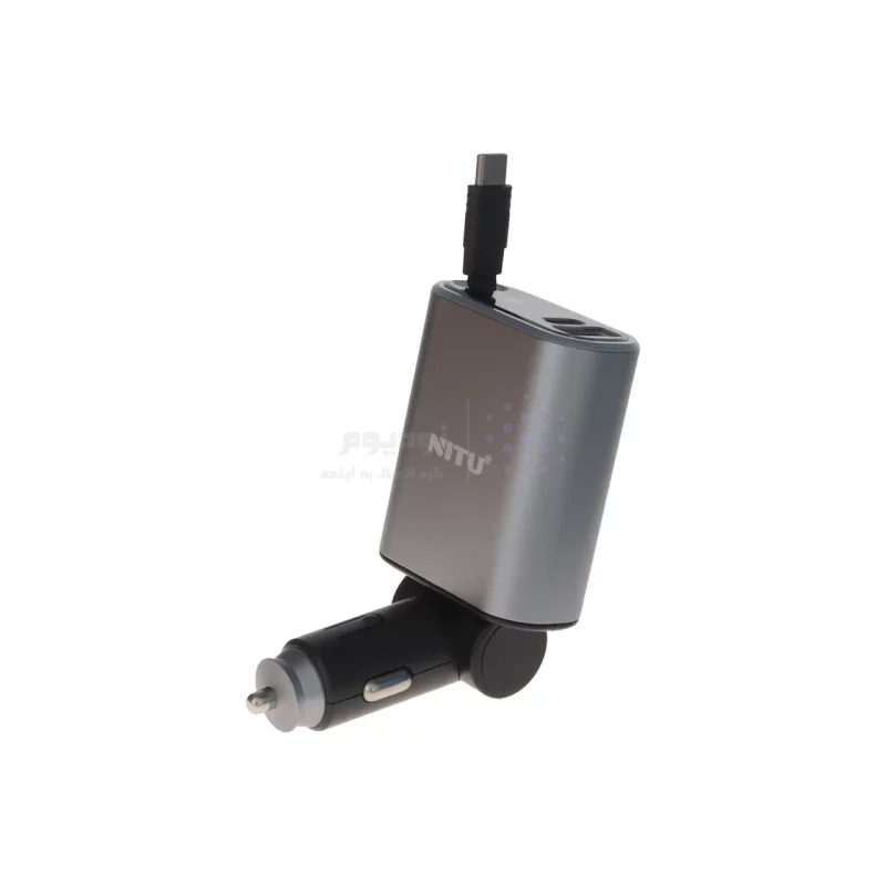 شارژر فندکی PD و فست سه پورت Nitu 120W مدل NDC42 به همراه کابل شارژ متصل Type-C - خاکستری (گارانتی 18 ماه تعویض نیکان همراه) - تصویر 7