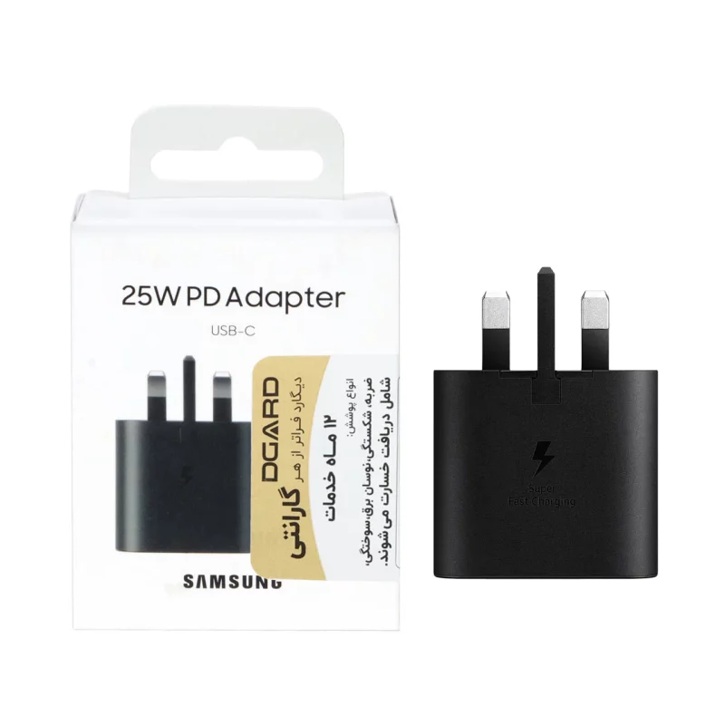 شارژر دیواری سه پین PD و فست تک پورت Samsung مدل EP-TA800 25W مجهز به فناوری NFC - اصلی - مشکی - DST (گارانتی 12 ماهه DST + بیمه نامه 12 ماهه DGARD) - تصویر 2
