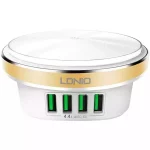 شارژر رومیزی LDNIO مدل A4406 22W - سفید طلایی (گارانتی 6 ماهه تعویض نیکان همراه)