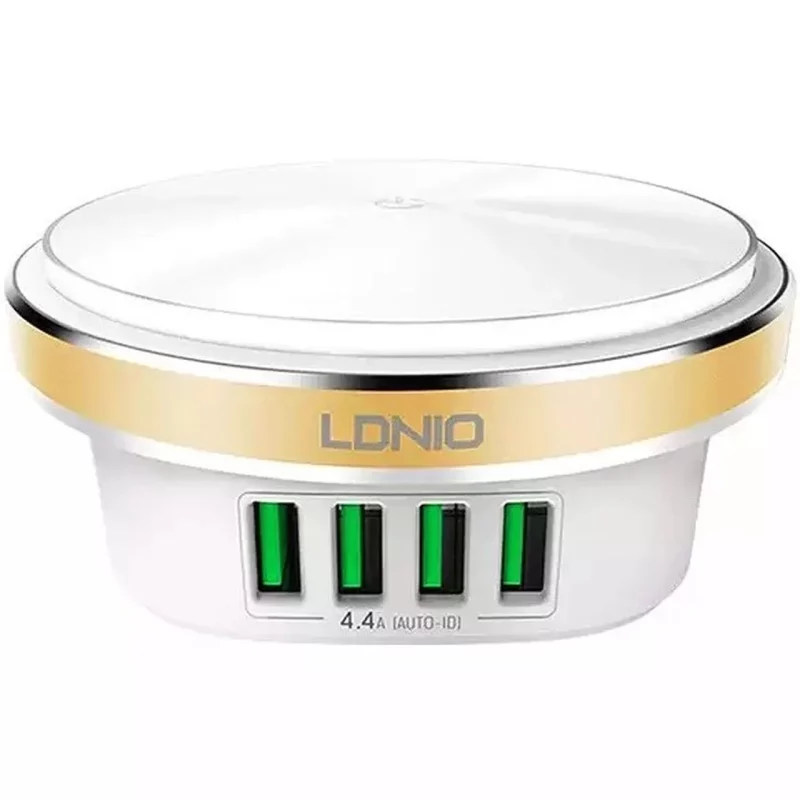 شارژر رومیزی LDNIO مدل A4406 22W - سفید طلایی (گارانتی 6 ماهه تعویض نیکان همراه) - تصویر 2