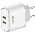 شارژر دیواری فست و PD دو پورت LDNIO مدل A2528M به همراه کابل شارژ Type-C To Lightning - سفید (گارانتی 6 ماهه تعویض نیکان همراه) - تصویر 4