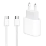 شارژر دیواری دوپین فست تک پورت اپل مدل A2347 iphone 16 Pro Max به همراه کابل شارژ Type-C To Type-C - سفید (گارانتی پارتیان پایا)