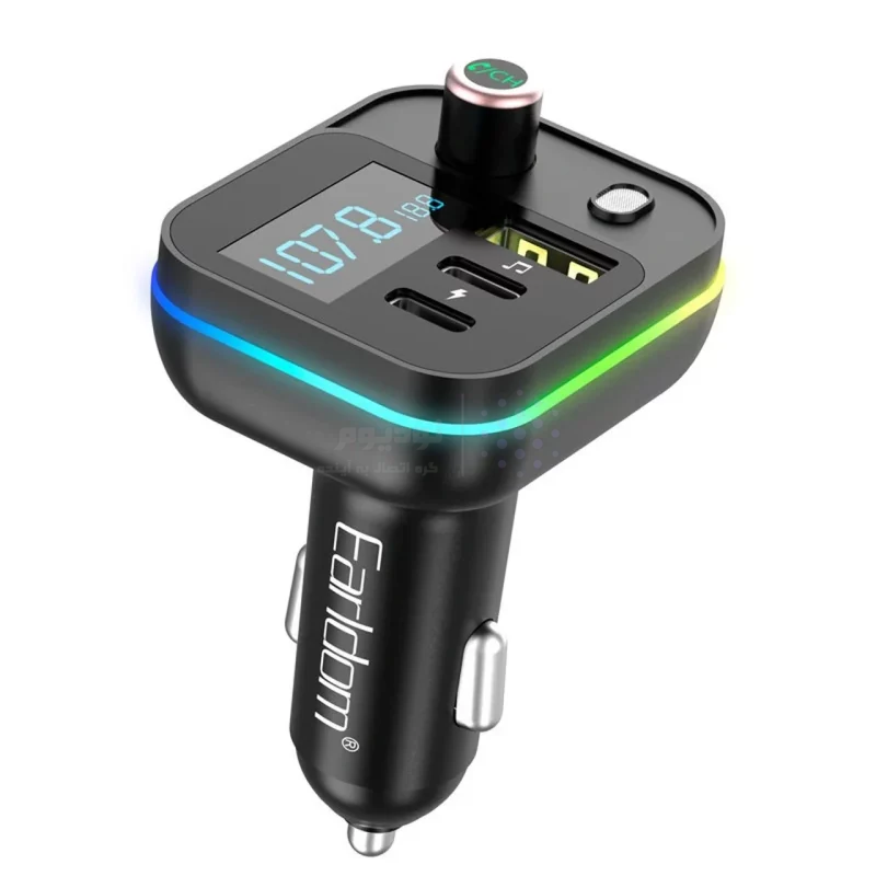 شارژر فندکی PD و فست سه پورت و گیرنده بلوتوثی Earldom FM مدل ET-M88 - مشکی - تصویر 3