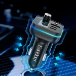 شارژر فندکی PD و فست سه پورت و گیرنده بلوتوثی Earldom FM مدل ET-M88 - مشکی - تصویر 5