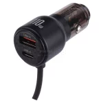 شارژر فندکی PD و فست دو پورت XO مدل XO-CC59 110W به همراه کابل متصل Type-C - مشکی - تصویر 3