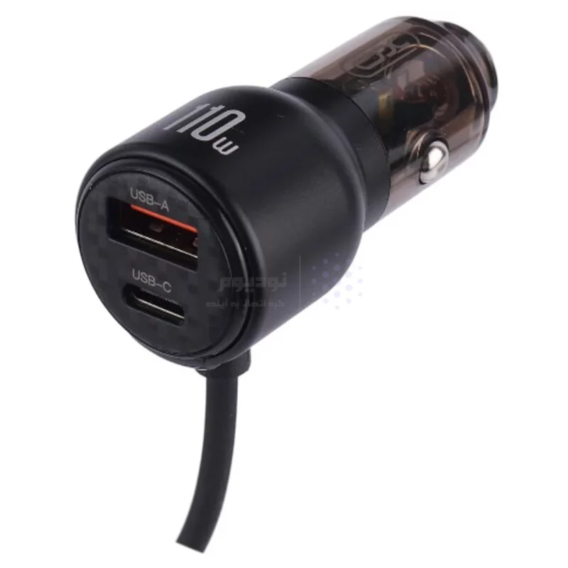 شارژر فندکی PD و فست دو پورت XO مدل XO-CC59 110W به همراه کابل متصل Type-C - مشکی - تصویر 3