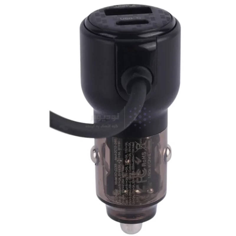 شارژر فندکی PD و فست دو پورت XO مدل XO-CC59 110W به همراه کابل متصل Type-C - مشکی - تصویر 4