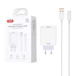 شارژر دیواری فست تک پورت XO مدل XO-L164(EU) 120W به همراه کابل شارژ Type-C - سفید