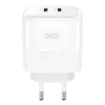 شارژر دیواری PD و فست دو پورت XO مدل XO-L140(EU) 35W - سفید به همراه کابل شارژ Type-C To Lightning - سفید - تصویر 3