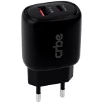 شارژر دیواری فست و PD دو پورت Crbe مدل CR-R104 38W - مشکی (گارانتی یکساله PMC)