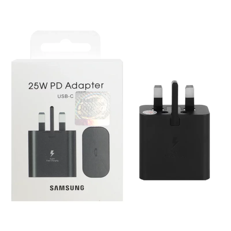 شارژر دیواری سه پین PD و فست تک پورت Samsung Type-C مدل TA800 25W - مشکی - تصویر 2