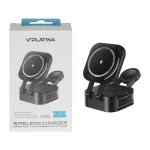 شارژر وایرلس سه کاره VIPLATINA مدل VD12 - مشکی (گارانتی 18 ماه تعویض نیکان همراه)