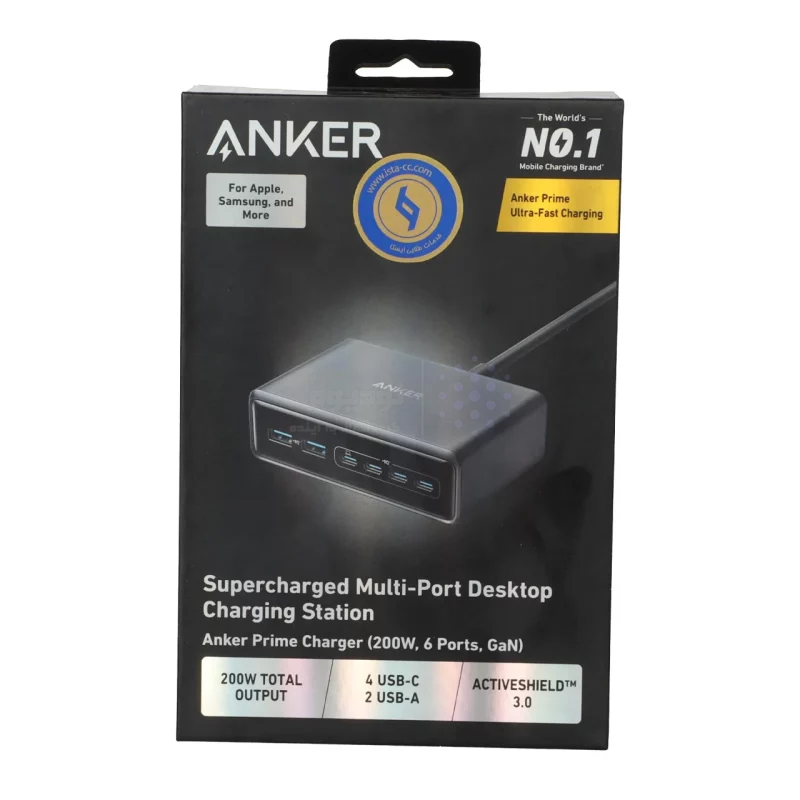 شارژر رومیزی 6 پورت ANKER مدل A2683341 200W - خاکستری (گارانتی 18ماهه حافظه طلایی ایستا) - تصویر 3