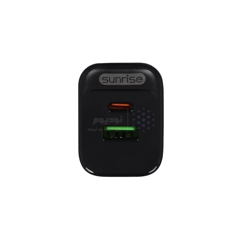 شارژر دیواری 20W فست و PD دو پورت Sunrise مدل AC-1 - مشکی (OpenBox) - تصویر 5