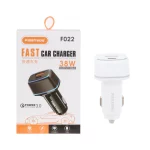 شارژر فندکی فست و PD دو پورت FIRSTYOU مدل F022 38W - سفید
