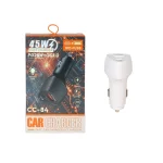 شارژر فندکی PD و فست دو پورت مدل CC-84 45W - سفید DST (گارانتی شش ماهه)