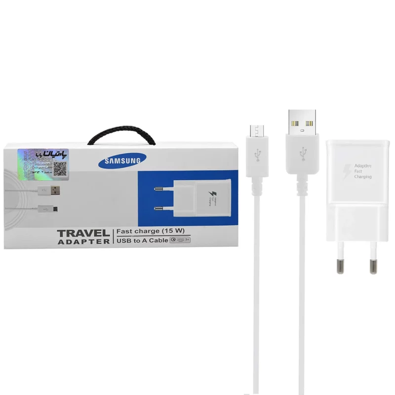 شارژر دیواری فست Samsung مدل EP-TA200 همراه کابل اندروید سفید (گارانتی پارتیان پایا) - درجه یک - تصویر 2