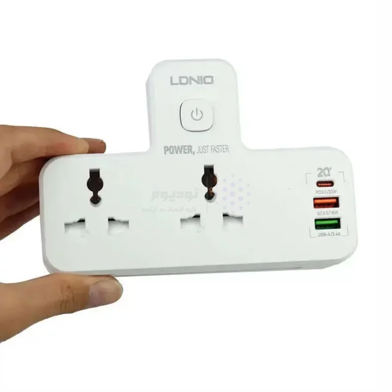 شارژر دیواری PD و چند راهی برق LDNIO مدل SC2311 20W - سفید - تصویر 4