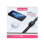 شارژر وایرلس دو طرفه 15 وات TSCO مدل TTW 100 - سفید(قابلیت شارژ هم زمان گوشی و واچ) - تصویر 3