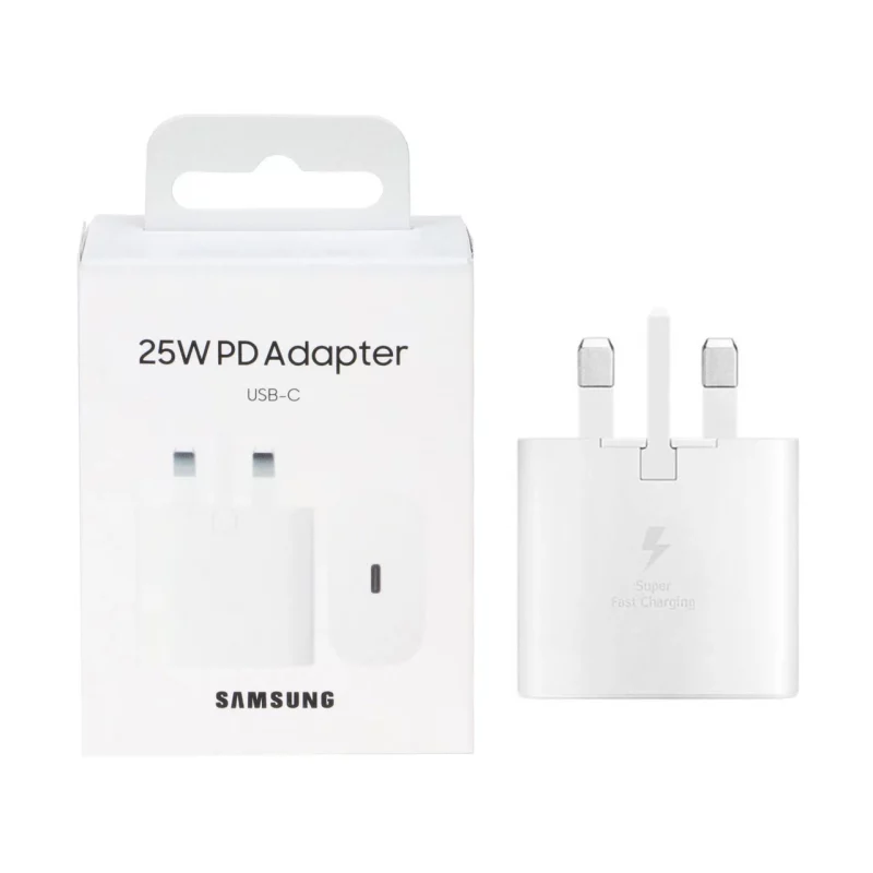 شارژر سه پین SAMSUNG 25W درجه یک TA800 ( فست و PD) سفید DST ( شش ماهه شرکتی) - تصویر 2