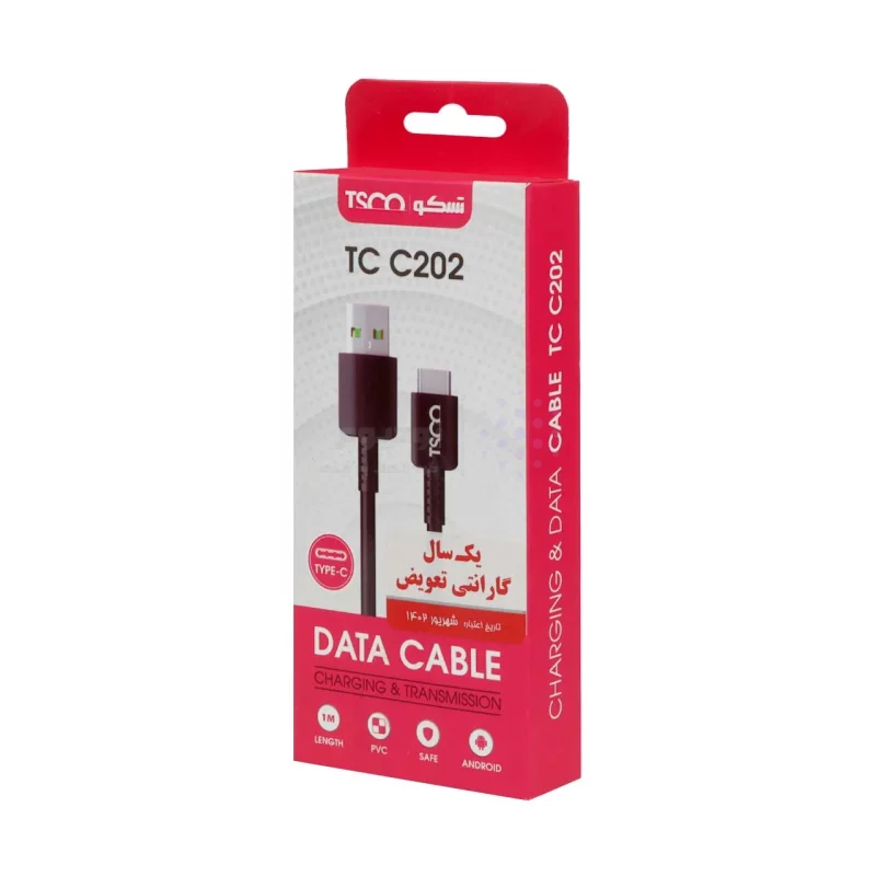 کابل شارژ و دیتا فست TSCO Type-C مدل TCC 202 - مشکی(گارانتی 12 ماهه TSCO) - تصویر 4
