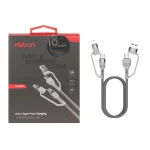 کابل شارژ و دیتای چند کاره فست Hatron 2 in 2 مدل HC450P - خاکستری