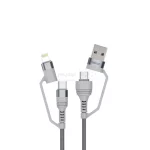 کابل شارژ و دیتای چند کاره فست Hatron 2 in 2 مدل HC450P - خاکستری - تصویر 3