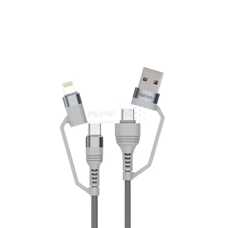 کابل شارژ و دیتای چند کاره فست Hatron 2 in 2 مدل HC450P - خاکستری - تصویر 3