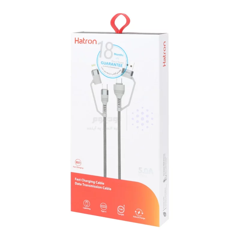 کابل شارژ و دیتای چند کاره فست Hatron 2 in 2 مدل HC450P - خاکستری - تصویر 4